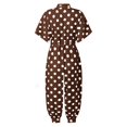 thumbnail image 5 of Babysbule Women's Pants Clearance Woman's Dots Printing Short Sleeve Button Rompers Trousers Casual Fashion, 5 of 5