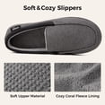 thumbnail image 4 of EverFoams Men's Comfort Memory Foam Moccasin Slippers Breathable Terry Cloth House Shoes with Anti-Skid Rubber Sole, 4 of 8
