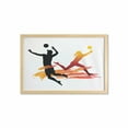 thumbnail image 1 of Volleyball Wall Art with Frame, Shapes of a Male and a Female Hitting Striking Paint Strokes, Printed Fabric Poster for Bathroom Living Room, 35" x 23", Vermilion Charcoal Grey, by Ambesonne, 1 of 2