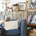thumbnail image 3 of Collapsible Extra Large Canvas Fabric Storage Basket with Handles, Rectangle Waterproof Storage Bin, Box, Cube, Foldable Shelf Basket, Closet Organizer, 22 x 15 x 13 Inches, Silver Dot, 3 of 6