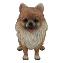 Lifelike Adorable Pet Pal Sitting Pomeranian Spitz Puppy Dog Figurine 6"H