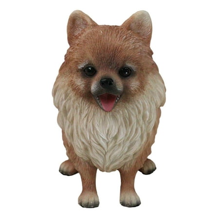 Lifelike Adorable Pet Pal Sitting Pomeranian Spitz Puppy Dog Figurine 6"H