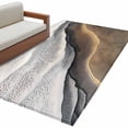 thumbnail image 2 of Abstract Ocean Beach Washable Area Rugs 3'x5', Brown White Gradient Coastal Seaside Low Pile Throw Living Room Rug Non-Slip Sturdy Edge Binding Carpet for Indoor Entryway Bedside Kitchen, 2 of 9