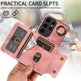thumbnail image 2 of Dteck for Samsung Galaxy A33 5G Case with Card Holder, Retro PU Leather Wallet Case with Rotating Ring Kickstand, Slim Back Protective Cover Case for Samsung Galaxy A33 5G,Pink, 2 of 7