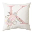 thumbnail image 1 of CNKOO Pillow Case Dustproof Romantic Short Velvet Anti-fading Letters Pink Floral Throw Pillow Cover Decor Daily Use, 1 of 8