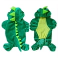 thumbnail image 2 of Stretchy Dinosaur Transformation Costume Halloween Dog Clothes Crystal Velvet Green L, 2 of 4