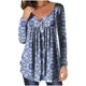 thumbnail image 1 of Puntoco - Camiseta informal con cuello en V para mujer, estampado retro, manga larga, jersey recreativo, camisetas de manga larga Puntoco Puntoco-5112, 1 of 5