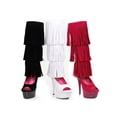 thumbnail image 5 of Womens E-609-Hopi, 6" 6" Platform knee boot w/ Fringe. White Velvet / 12, 5 of 5