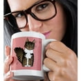 thumbnail image 2 of 3dRose, Cute Maine Coon Cartoon Cat - Brown Tabby with White - Rose with Pawprint, 11oz Mug, 2 of 7
