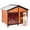 Yellow, variant on Petsfit 47" Dog House Outdoor with Waterproof PVC Roof, Extra Large Dog House for 2 Medium Dogs, Dog House Outdoor Large Breed, XXL Dog Houses with Window, Gray