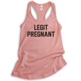 thumbnail image 1 of Legit Pregnant Tank Top, Ladies Racerback Tank Top, Pregnancy Tank, Baby Announcement Tank, Pregnant Tank, Desert Pink, Medium, 1 of 3