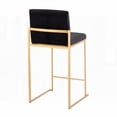 thumbnail image 4 of Modern Gold Steel and Black Velvet 26" High Back Counter Stools - Set of 3, 4 of 5