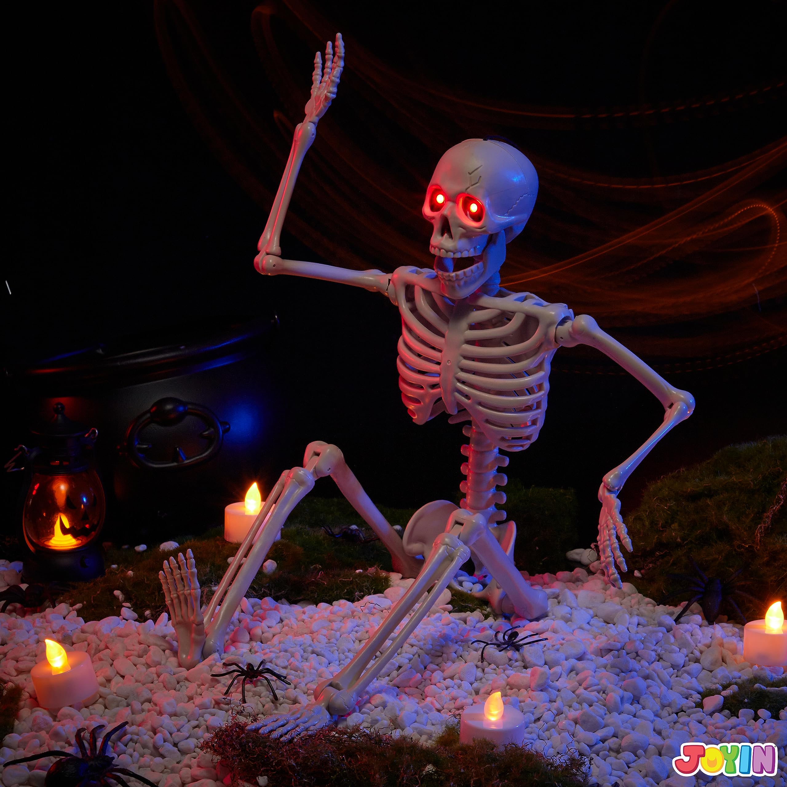 Joyfy 24" Posable Skeleton With LED Light Eyes photo 6
