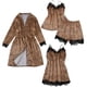 thumbnail image 4 of Gibobby Lencería de encaje Día de San Valentín Ropa interior de seda para mujer Camisón Batas Pijamas Satén Ropa de dormir sexy Lencería íntima(Marrón, XL), 4 of 5