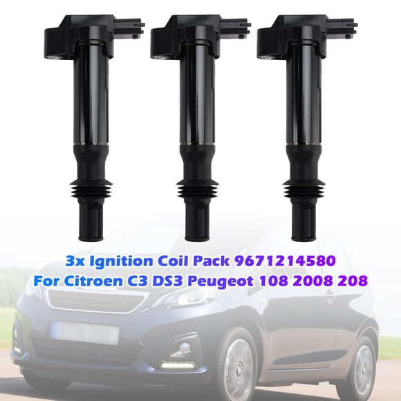 3x Pack de Bobines d'Allumage 9671214580 pour Citroen C3 DS3 Peugeot 108 2008 208