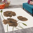 thumbnail image 2 of Floral Decorative Rug, Poppy Flowers Vivid Petals Buds Pastoral Purity Mother Earth Nature Design, Quality Carpet for Bedroom Dorm and Living Room, 6 Sizes, Pale Caramel, by Ambesonne, 2 of 4