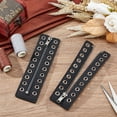 thumbnail image 6 of 4pc PU Leather Lace-in Boot Zipper Inserts Tieless Shoe Laces with Iron Findings Black 17.6x5x0.35cm Hole: 4.8mm, 6 of 6