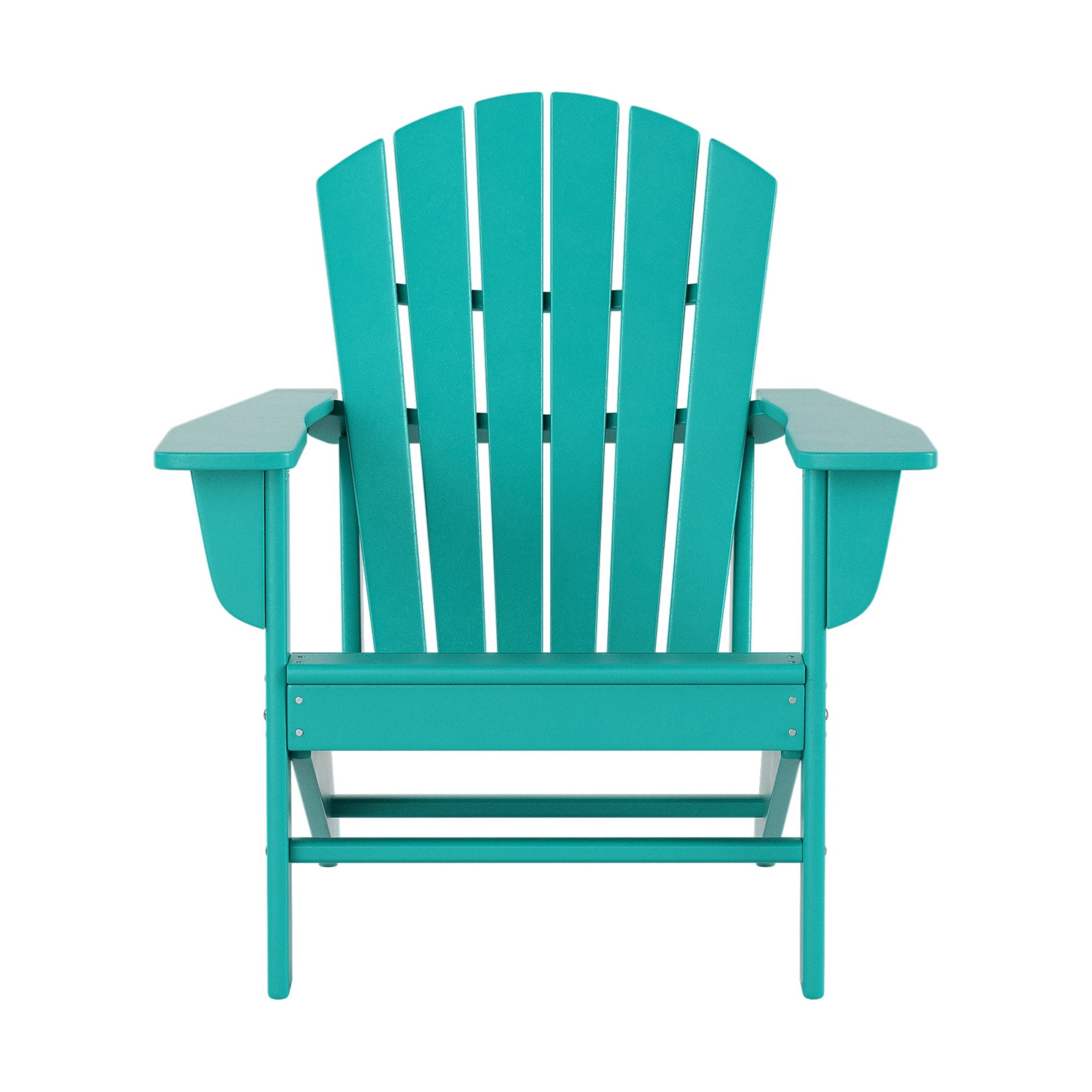 Westin Outdoor 4-Piece Adirondack Patio Chairs with Ottoman Footrest Set, Turquoise