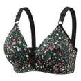 thumbnail image 2 of Floral Print Wireless Lace Bra for Women Adjustable Strap Breathable Comfort Daisy Bra No Underwire Jelly Bras, 38, 2 of 4
