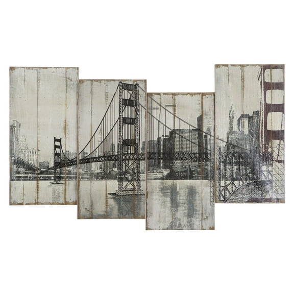 Yosemite Home Decor 'Golden Gate Bridge' Fabric Canvas in Multi-Color