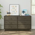 thumbnail image 2 of Max & Lily Solid Wood 6 Drawer Dresser, Clay, 2 of 9