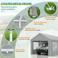 thumbnail image 3 of HOTEEL Carport 12x20 ft Heavy Duty Car Canopy with Roll-up Windows Portable Garage with Removable Sidewalls & Door, Outdoor Canopy Carport Portable Car Tent Garage Car Canopy with Steel Frame, Gray, 3 of 13