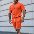 thumbnail image 2 of Vedolay Workout Short Set Mens Shorts Sets Print Short Sleeve Polo Shirts and Shorts 2 Piece Outfits for Men,Multicolor S, 2 of 5