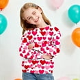 thumbnail image 3 of ATOGUTA Sweatshirts For Girl Kids Casual Long Sleeve Loose Valentine's Day Tops Comfy Lightweight Pullovers Size 1T-15, Beige, 3 of 5