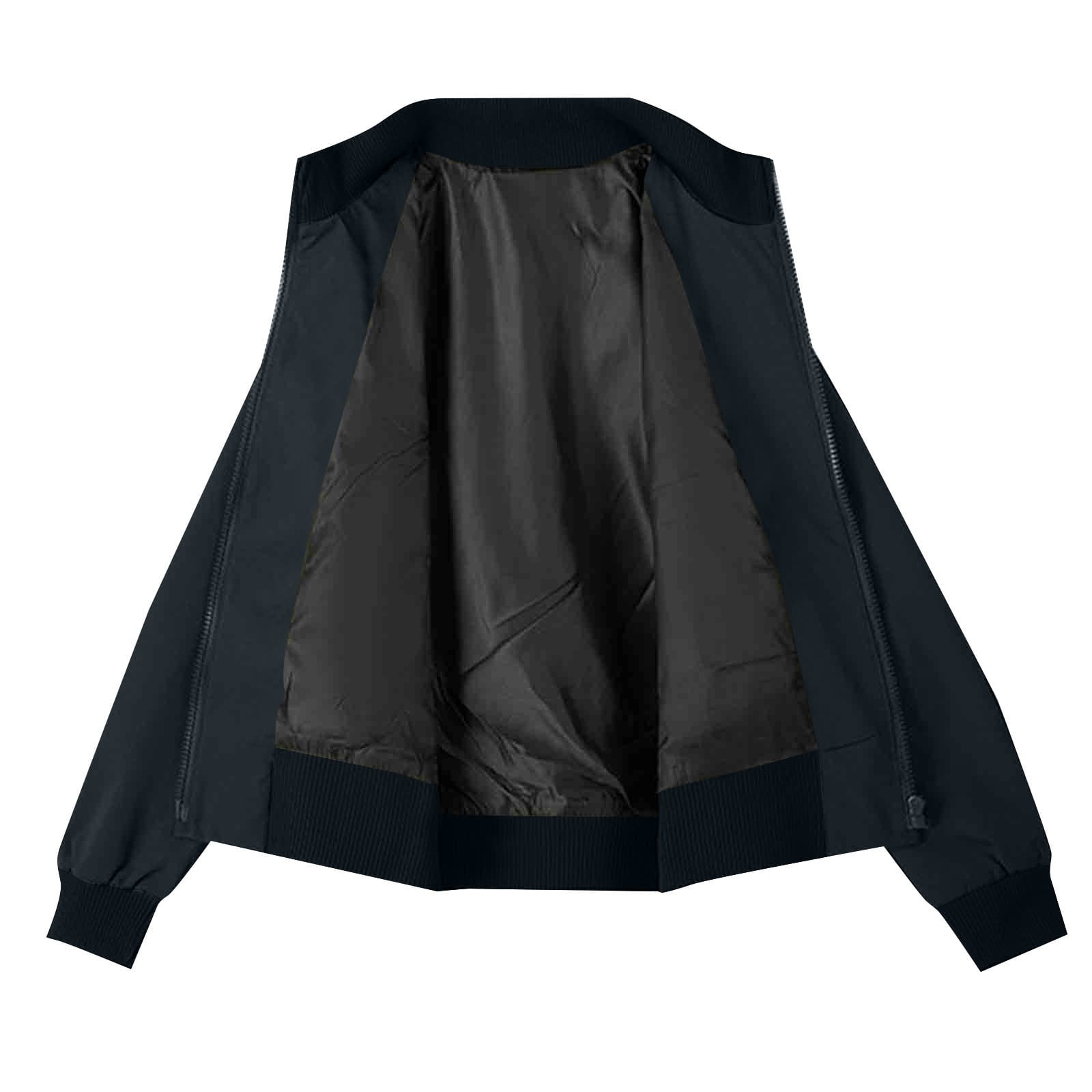 Iugvhana Men's Windproof Jacket Casual Full Zip Stand Collar