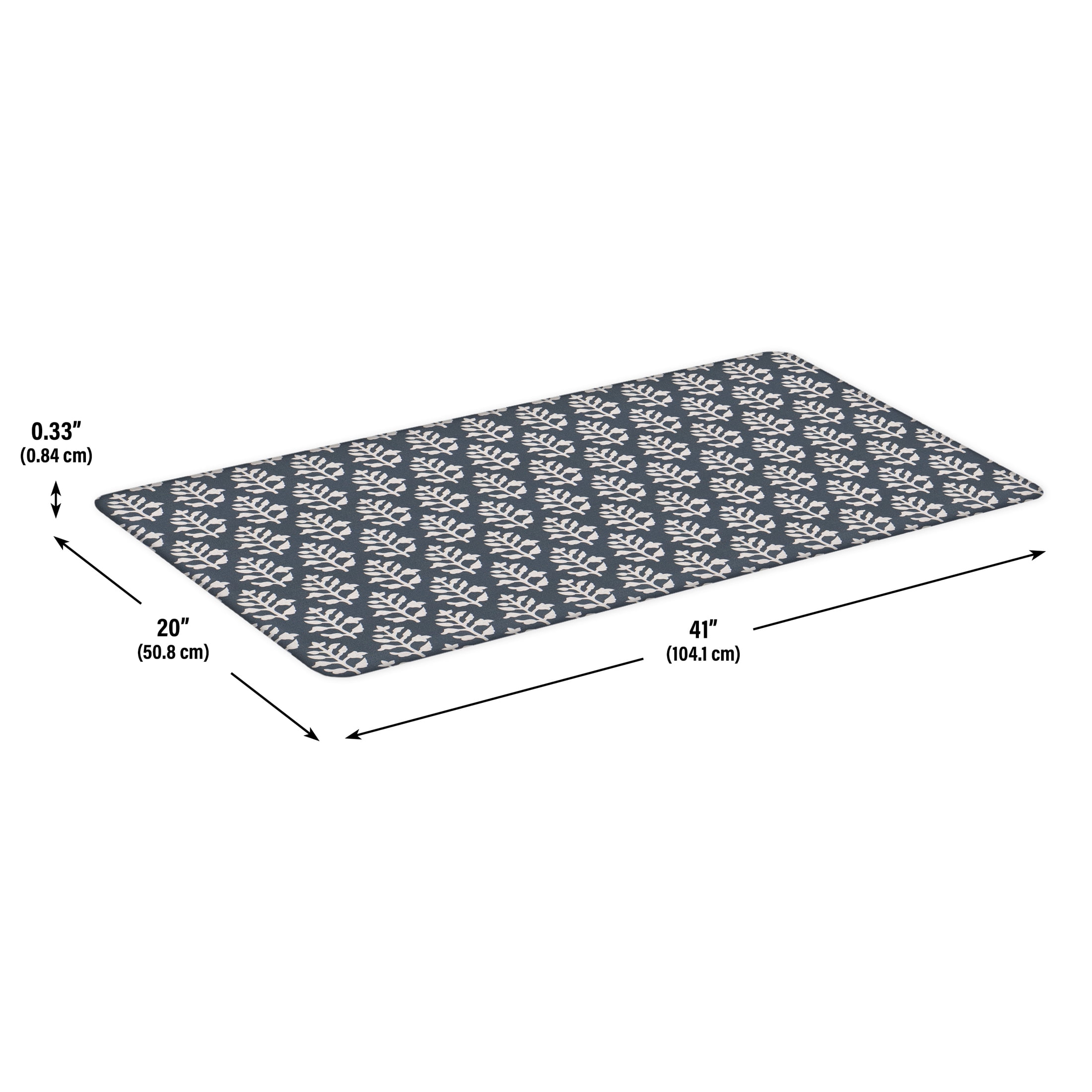 Apache Mills Cushion Comfort Lana Leaves Graystone Kitchen Anti-Fatigue Mat, 20" x 41"