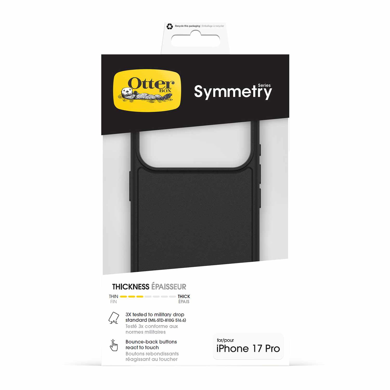 OtterBox Symmetry MagSafe Case w/Camera Control Black for iPhone 17 Pro in Bulk Packaging