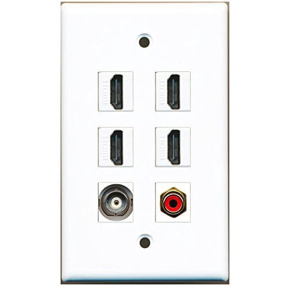 RiteAV - 4 HDMI 1 Port RCA Red 1 Port BNC Wall Plate