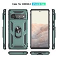 thumbnail image 3 of Compatible with Google Pixel 6 Pro Case Built-in 360 Ring Holder Kickstand, Extreme Protection Military Armor Magnetic Car Dual Layer Protective Heavy Duty Phone Cover For Google Pixel 6 Pro,Darkgreen, 3 of 8