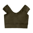 thumbnail image 5 of Sujetador deportivo largo acolchado para mujer - Top de entrenamiento de yoga con aberturas, camiseta sin mangas con tirantes para gimnasio, 5 of 5