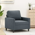 thumbnail image 1 of vidaXL Fauteuil de Salon Gris Foncé 60 cm Velours, 1 of 5