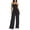 Black, variant on Women Strapless Wide Leg Jumpsuit Casual Tube Top Loose Long Romper