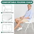 thumbnail image 3 of HaiCube 8-Pack PU Leather Padded Folding Chair, Heavy Duty Portable Folding Chair with Metal Frame, No Assembly Indoor Chair, White, 3 of 8