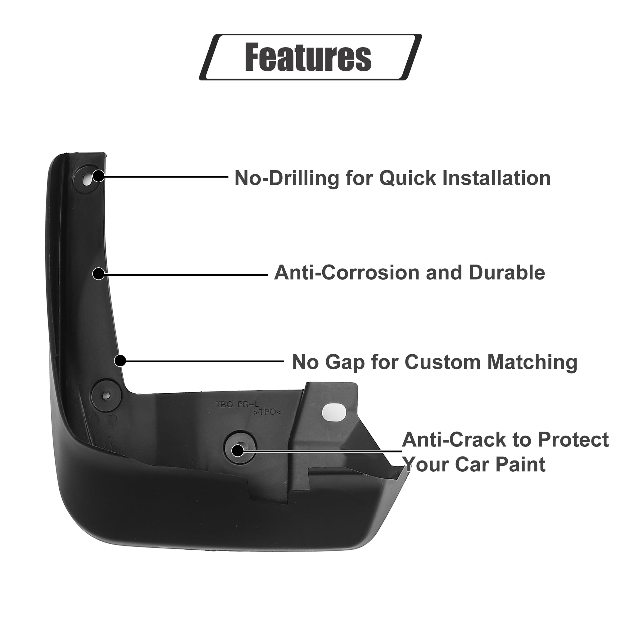 Unique Bargains Front and Rear Mud Flaps Splash Guards Fit for Honda Accord Black 1 Set