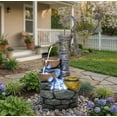thumbnail image 2 of 32'' Outdoor Water Fountain Vintage Pump Design with LED Lights Resin Garden Waterfall Fountain Multi Tier Patio Yard Porch Decor, 2 of 9
