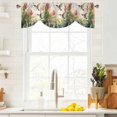 thumbnail image 4 of Tie Up Valances for Windows, Hummingbird Red Floral Adjustable Valance Curtains Window Treatment for Living Room/Bedroom, Rustic Botanical Green Ombre Rod Pocket Kitchen Curtains & Drapes 42x12 Inch, 4 of 9