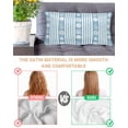 thumbnail image 3 of Blue Striped Coastal Pillow Cases Cal King Size, Smooth Satin Pillowcase for Hair and Skin, Nautical Beach Starfish Shell Decorative Cooling Bed Pillow Covers with Zipper, 20x40 Inches, 3 of 5