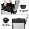 thumbnail image 6 of Arlopu 13.2 Gallon Slim Kitchen Trash Can with Lid, Rectangular Stainless Steel Step Garbage Can Large Rubbish Can with Foot Pedal & Inner Bucket, 6 of 9