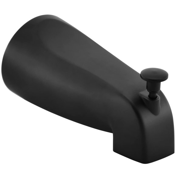 Caño de tina Tearel de ajuste deslizante, negro mate, con desviador