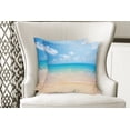 thumbnail image 4 of Ambesonne Nature Throw Pillow Cover 2 Pack, Tropical Sea Coast Sky, 18", Cream Blue, 4 of 6
