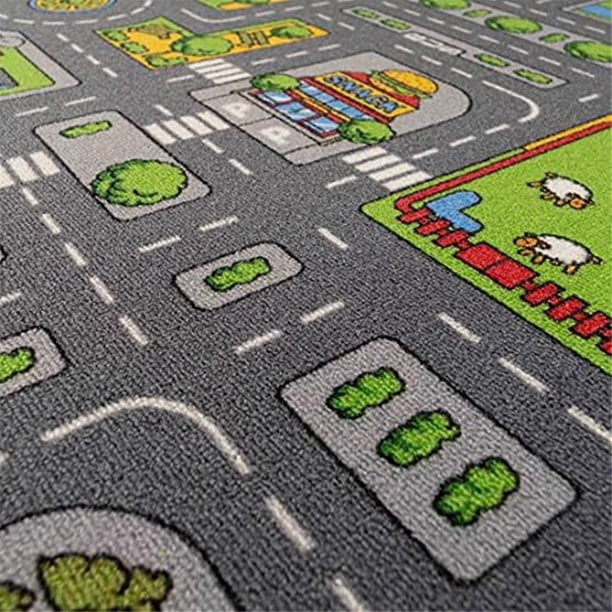 Alfombra De Juego De Coches – Mapa Urbano Antideslizante De Felpa Suave, Lavable, Ideal Para Sala De Juegos Y Actividades