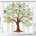 thumbnail image 1 of Cartoon Tree Shower Curtain with Friendly - Bears, Monkeys & More - Bathroom Decor, 1 of 5