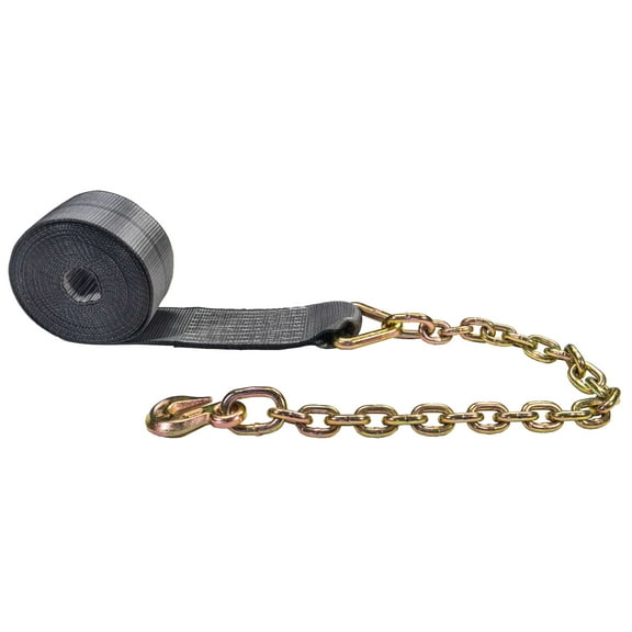 BlackLine 4" x 30' Winch Strap with 30" Chain Extension