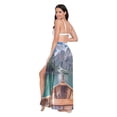 thumbnail image 3 of FORMRS Womens Long Sarong Beach Wrap Semi-Sheer Bikini Skirt Bathing Swimsuit Cover Up, Lake, 3 of 7