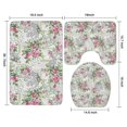thumbnail image 3 of Pioneer Flower Floral Print Pattern Bathroom Rugs Sets 3 Piece,Toilet Cover Set,Absorbent Non Slip Bathroom Mats Sets with U-Shaped Contour Rug Toilet Rug Set, 3 of 5