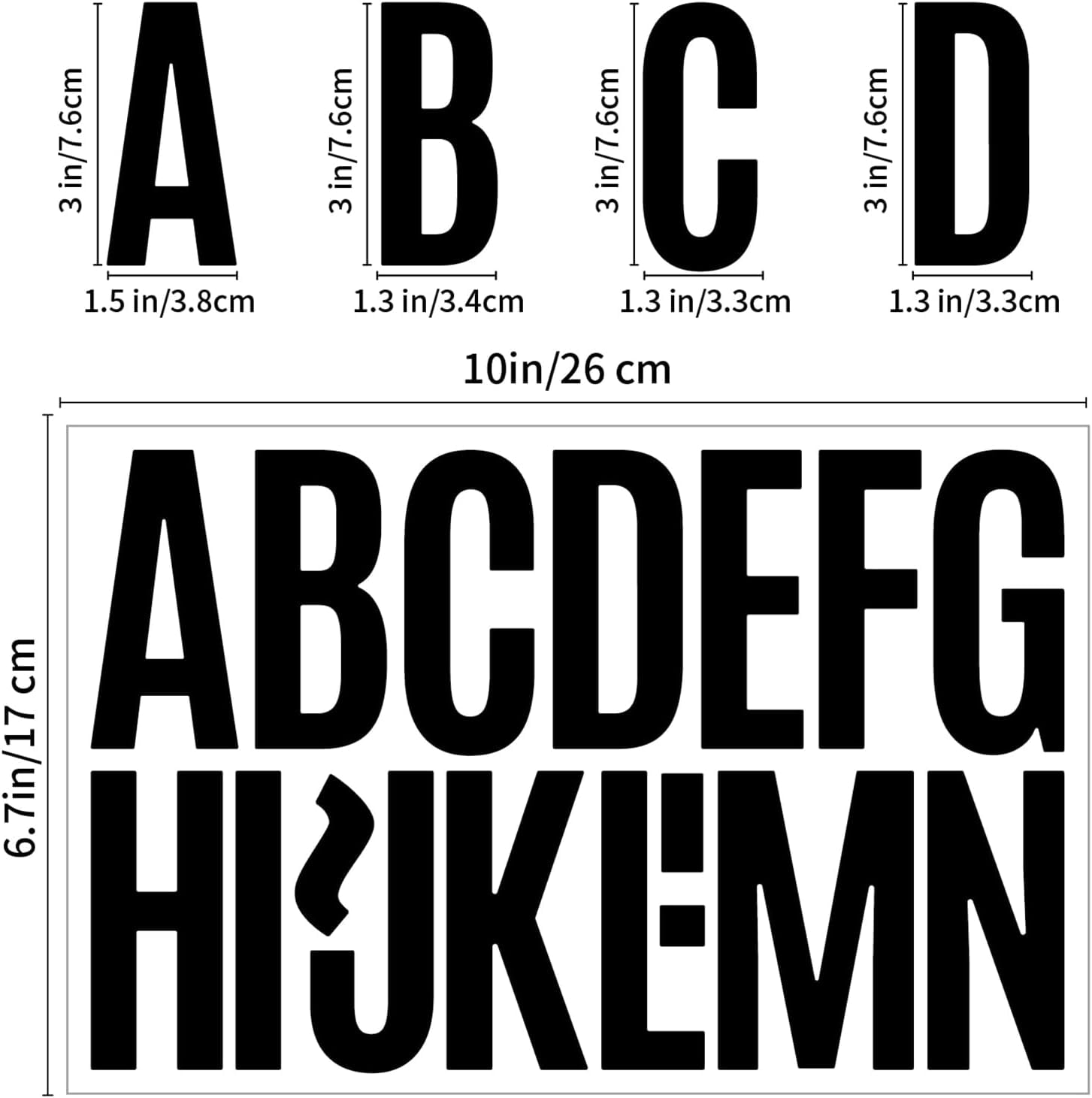 552 Pcs 3 Inch Waterproof Letter Stickers - Self-Adhesive Vinyl with 32 Sheets of Alphabet, Numbers & Symbols for Mailbox, Door, Window, Address, Business Signs, Vehicles & More (Black)